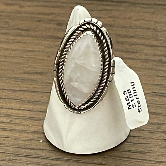 Victoria Tsosie Moonstone Ring in Sterling Silver Setting Size 8 - Picture 1 of 6